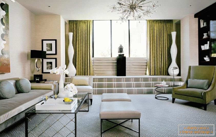 Art Deco štýl v obývacej izbe