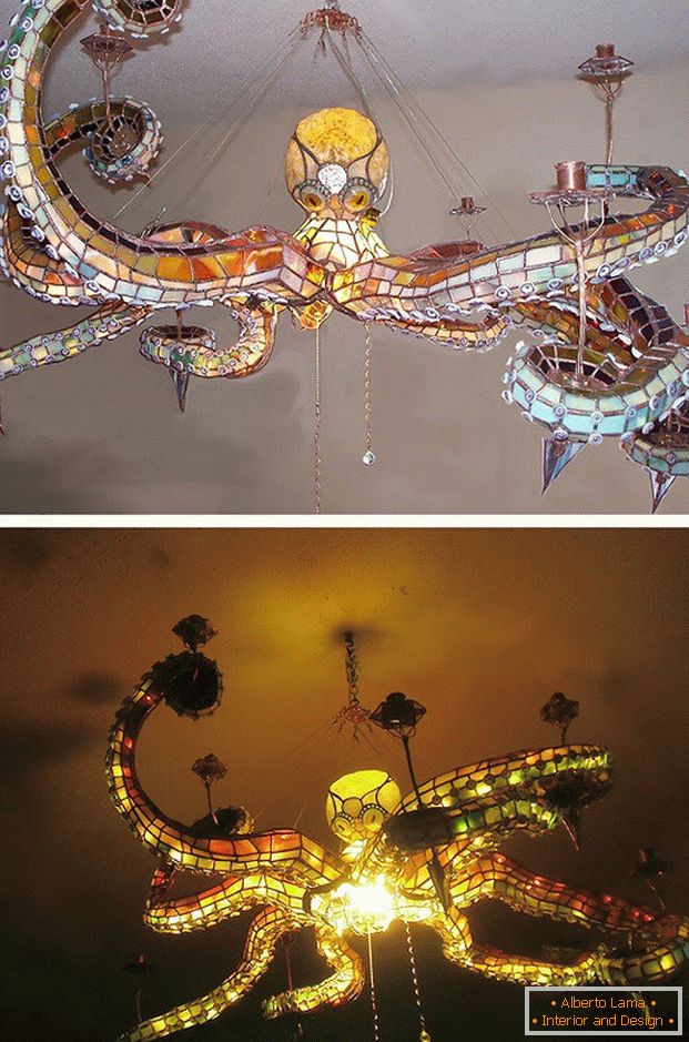 Lampa vo forme chobotnice
