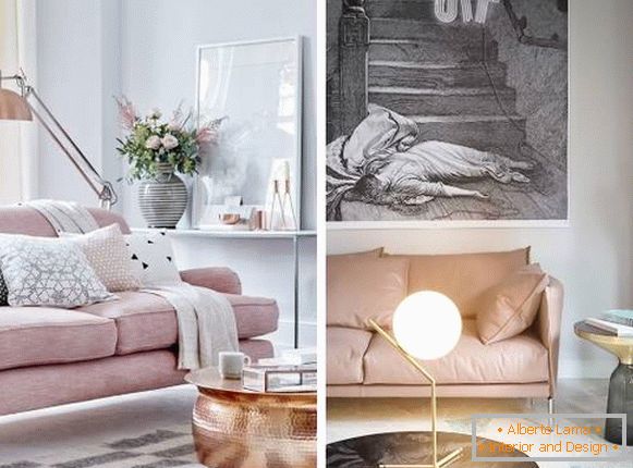 Pastelové farby v interiéri - fotografia obývacej izby
