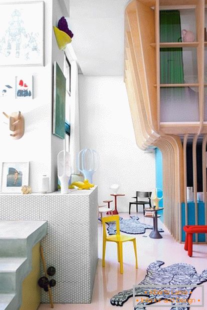 Moderná detská izba s otvoreným plánom