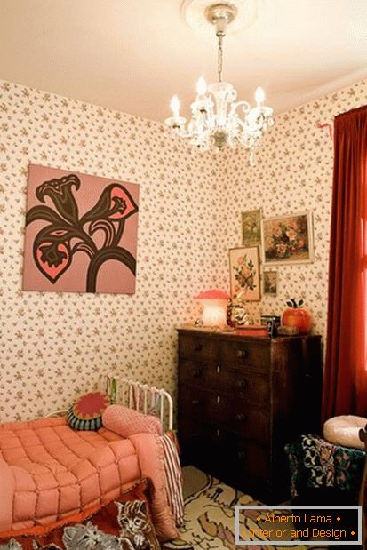 Vintage-ružová dekorácia izieb
