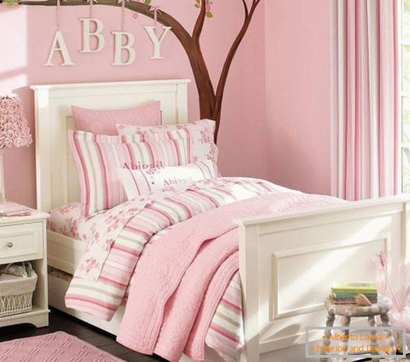 Romantická dekorácia pre deti v ružovej farbe