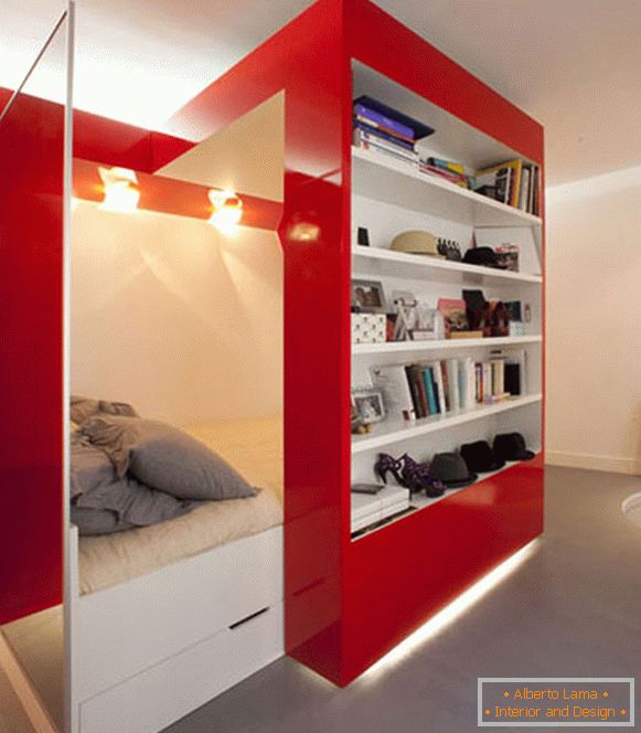 Dizajnové byty v bielej, červenej a šedej farbe