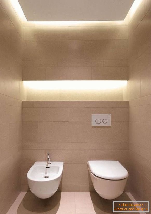 Štýlový dizajn WC s vstavanými svetlami