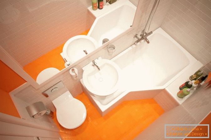 Juicy oranžová v interiéri kúpeľne