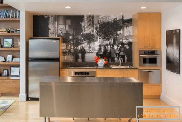 Čierna a biela wallpaper pre kuchyňu - foto 2017 moderné nápady