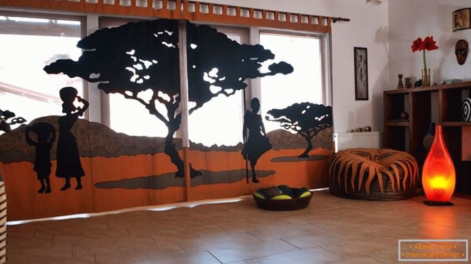 Interiér v africkom štýle vo svetlých farbách