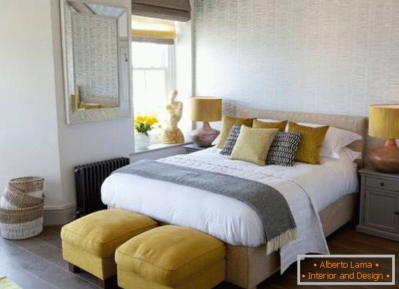Žltá farba v interiéri - psychológia farby v spálni