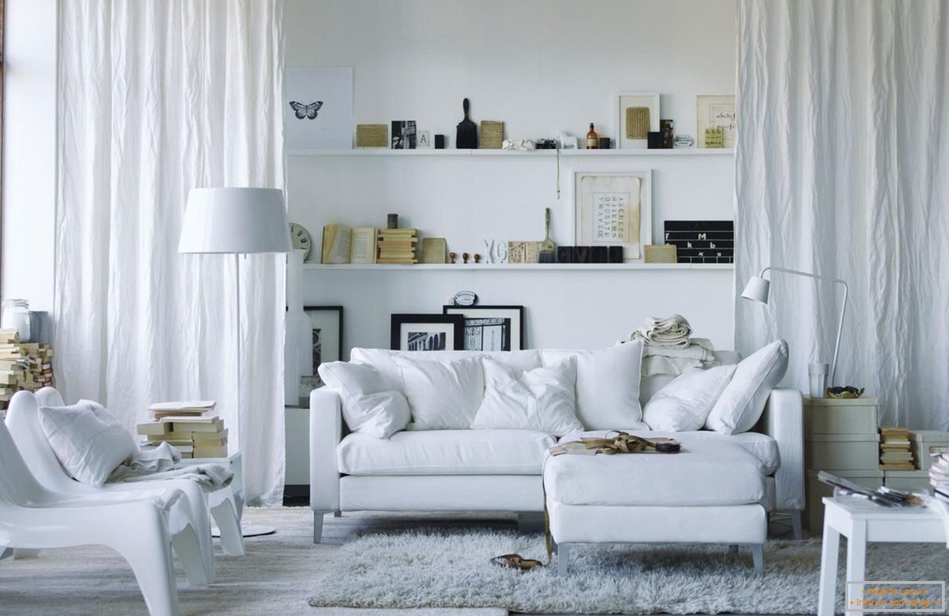 Obývacia izba в белом цвете