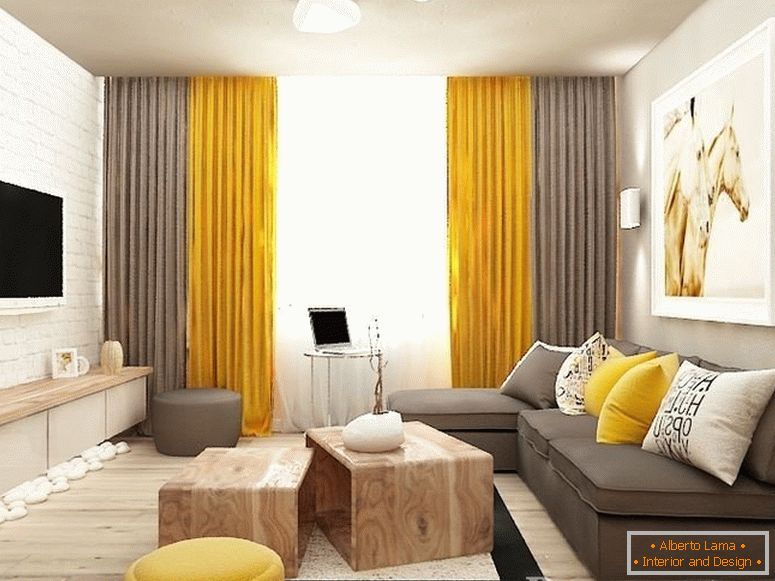 Hnedožltý interiér