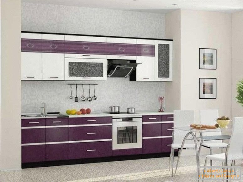 Lilac kuchyne v minimalistickom štýle