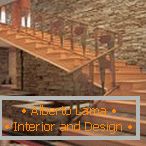 Steny s dekoratívnymi dlaždicami pre kamenné a drevené schody