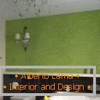 Zelená stena v dizajne miestnosti