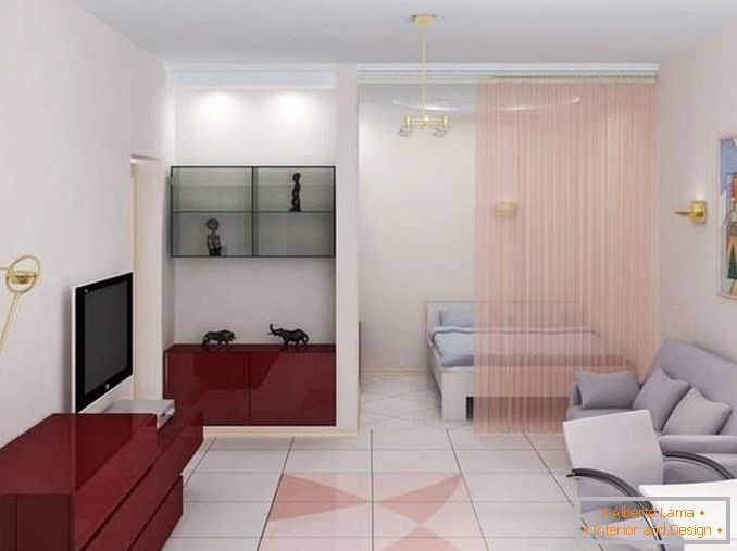 Návrh 1-izbového bytu v Chruščov s oddelenou spálňou