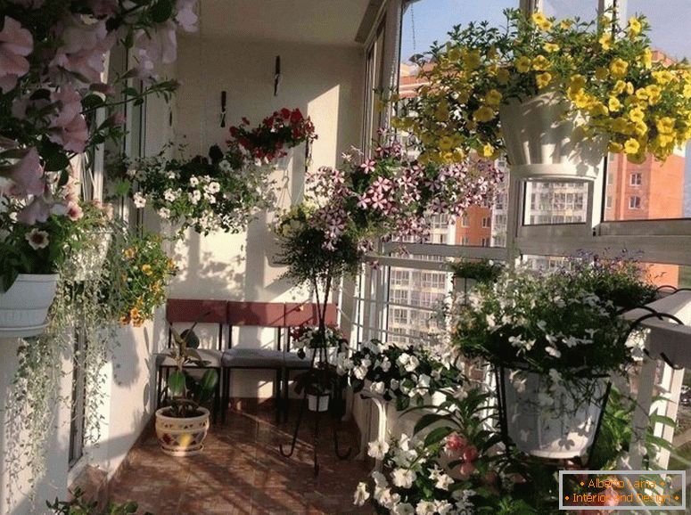 Balkón s kvetinami