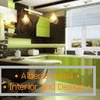 Svetlo zelený kuchynský nábytok