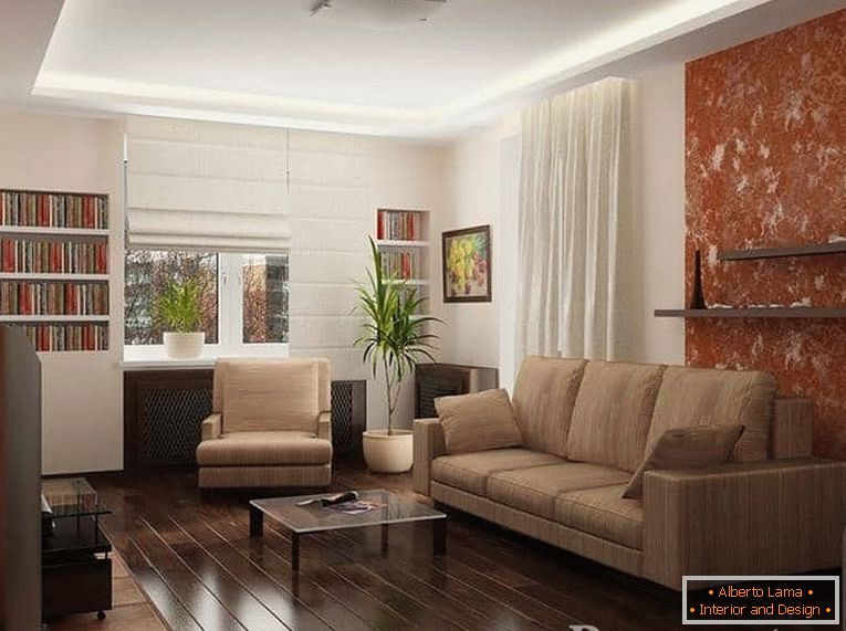 Moderná obývacia izba v 2-izbovom byte