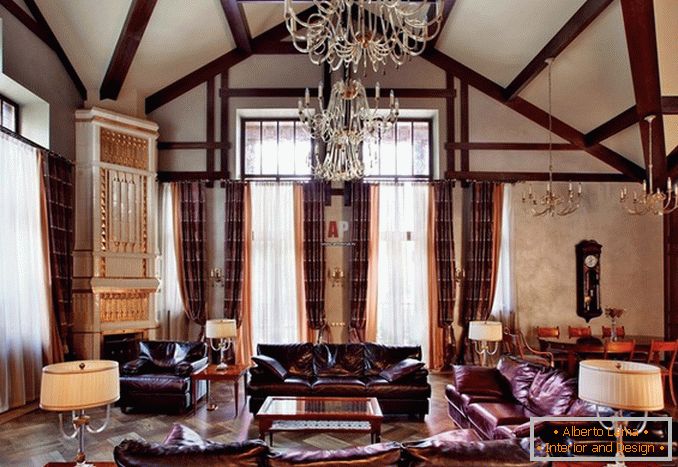 Klasický štýl интерьера для гостиной дома