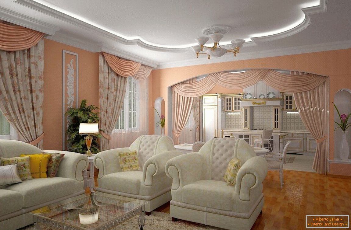 Návrh obývacia izba в классическом стиле