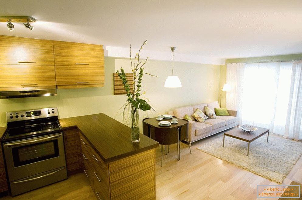 Návrh kuchyne a obývacej izby 19 кв м