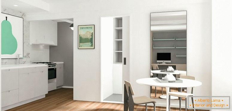 Interiér malého bytu v bielej farbe