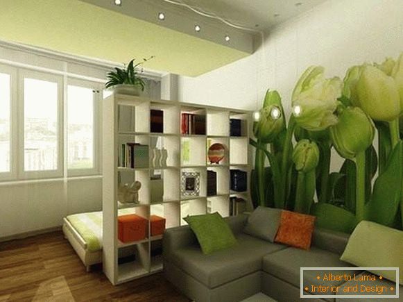 interiérový dizajn malého jednopokojového bytu, foto 17