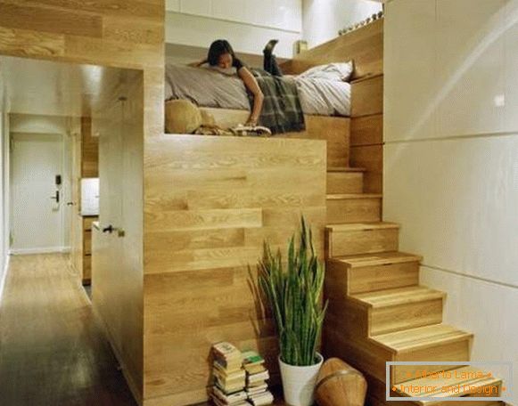 interiérový dizajn malého jednopokojového bytu, foto 33
