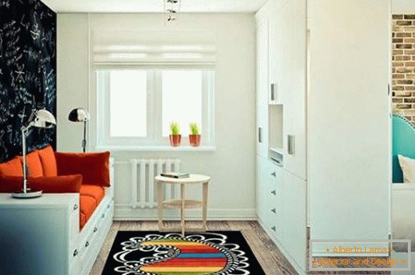 interiérový dizajn malého jednopokojového bytu, foto 37