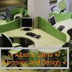 Zeleno-béžový kancelársky nábytok