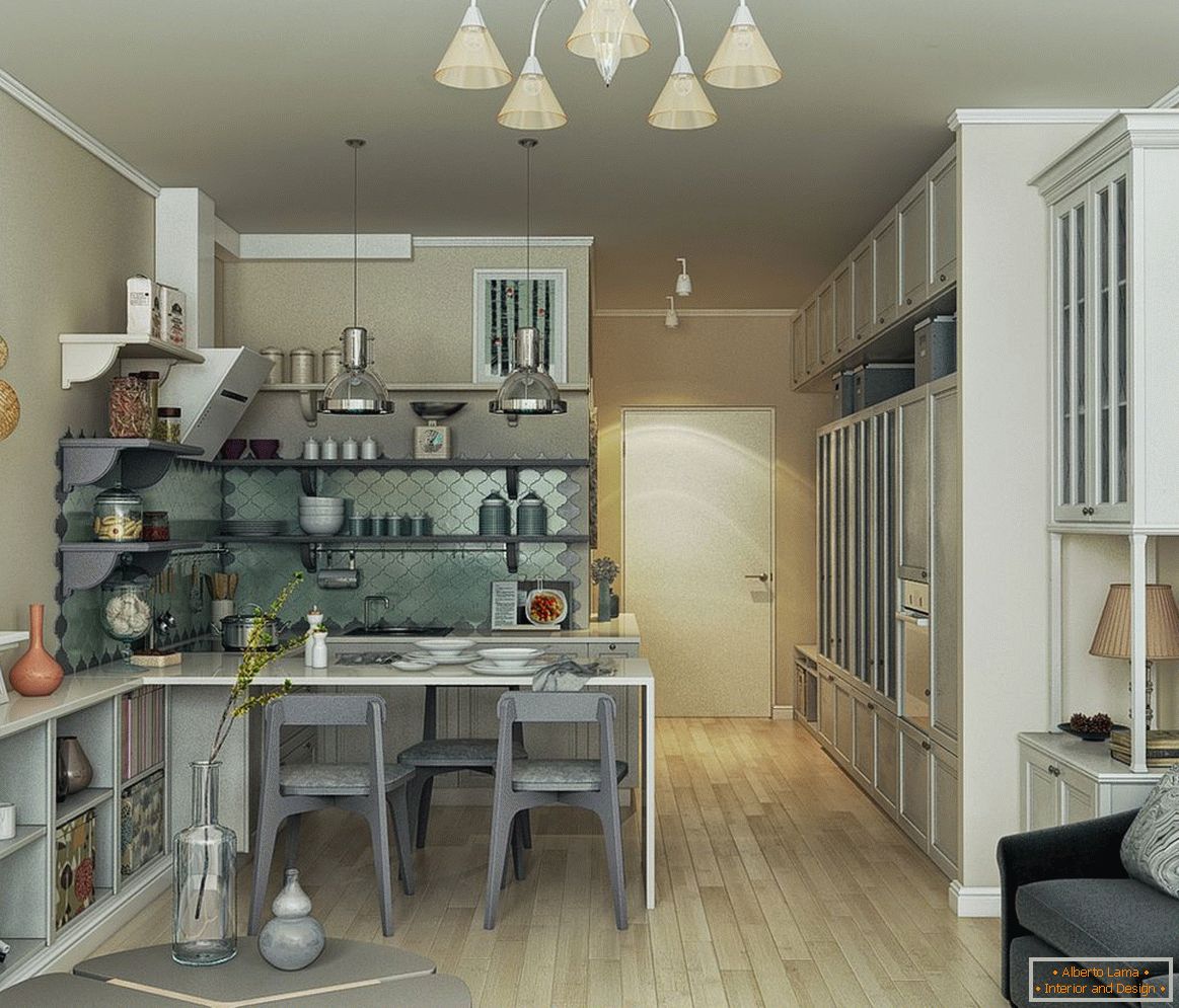 Návrh kuchyne a obývacej izby