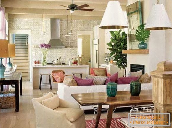 Návrh kuchynskej obývačky v súkromnom dome - interiérová fotka