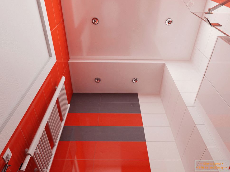 Návrh kúpeľne s červenými akcentmi - фото 3