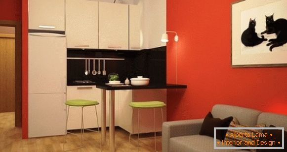 Moderný design štúdiový apartmán 25 m2 M - foto kuchyňa obývacia izba