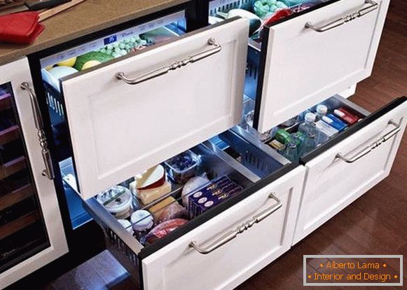 dizajn malej kuchyne s chladničkou, foto 35