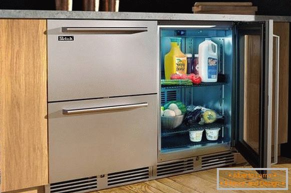 dizajn malej kuchyne s chladničkou, foto 36