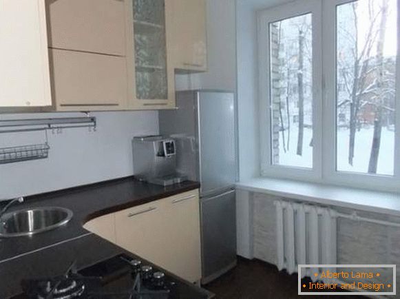 Návrh malých bytov Chruščov - malá kuchyňa 5 m²