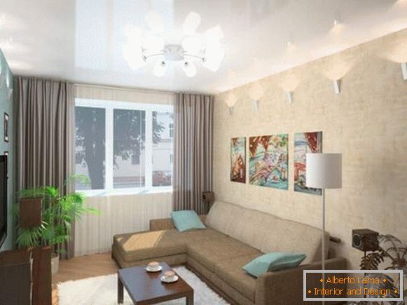 Dizajn malých bytov Chruščov - interiér haly v jednoizbový byt
