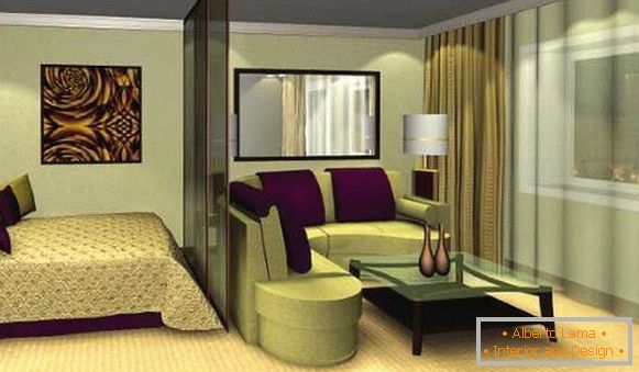 Malá izba - izba izba v dizajne malého bytu v Chruščov