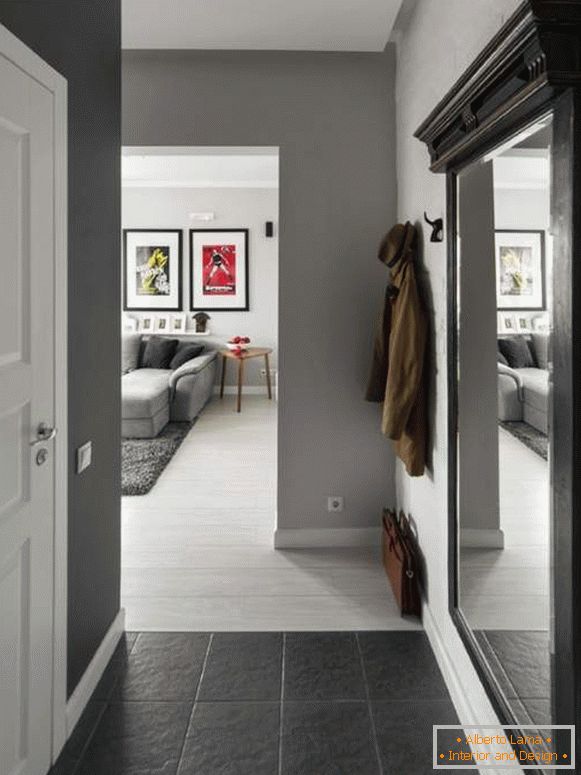 Návrh malého bytu 30 m2 - vnútorná fotografia vstupnej haly
