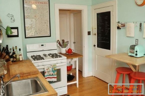 Módne malé kuchyne 2016 - fotografie v retro vintage štýle