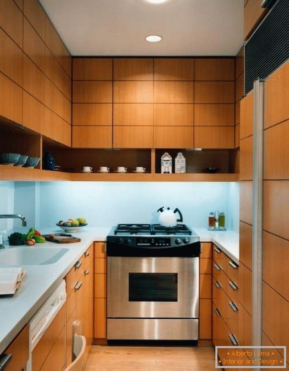 Kuchyňa foto 6 m2 M v modernom minimalistickom štýle