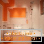 Kúpeľňa s oranžovo-biele interiér