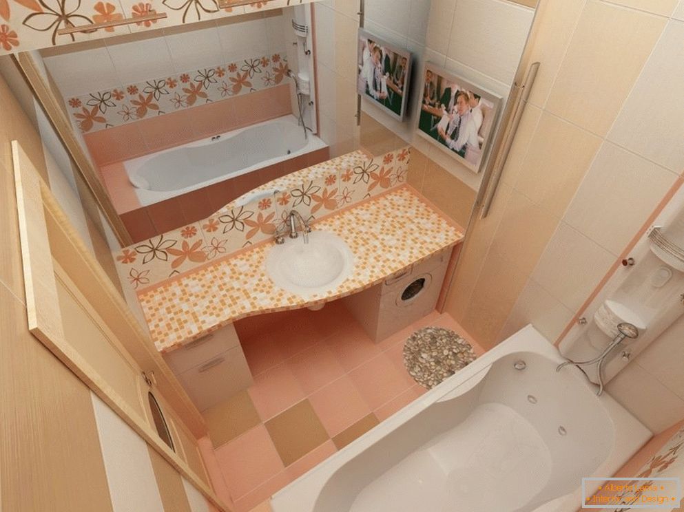 Vizuálne zvýšenie priestoru malou kúpeľňou so zrkadlom