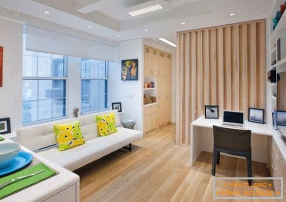 Krásny dizajn jednopokojového bytu o rozlohe 40 m²