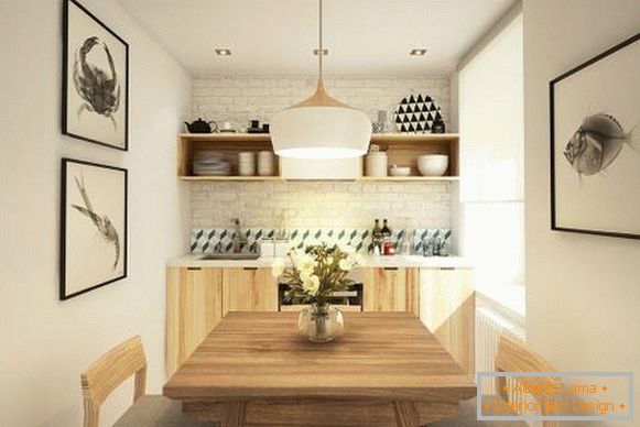 Malá kuchyňa v dizajne bytu 40 m2