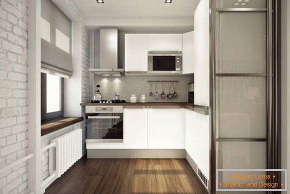 Malá kuchyňa v dizajne dvojizbový byt o 45 m²