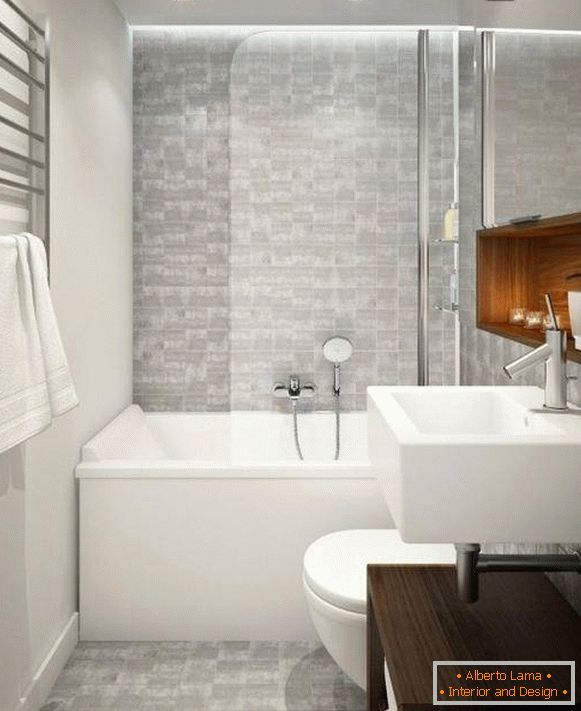 Luxusná kúpeľňa v dizajne bytu 45 m² foto