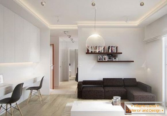 Najlepšie príklady dizajnu jedno-izbového bytu 40 m2 za rok 2016