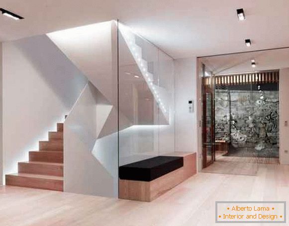 dizajn chodby v súkromnom dome so schodiskom, foto 19