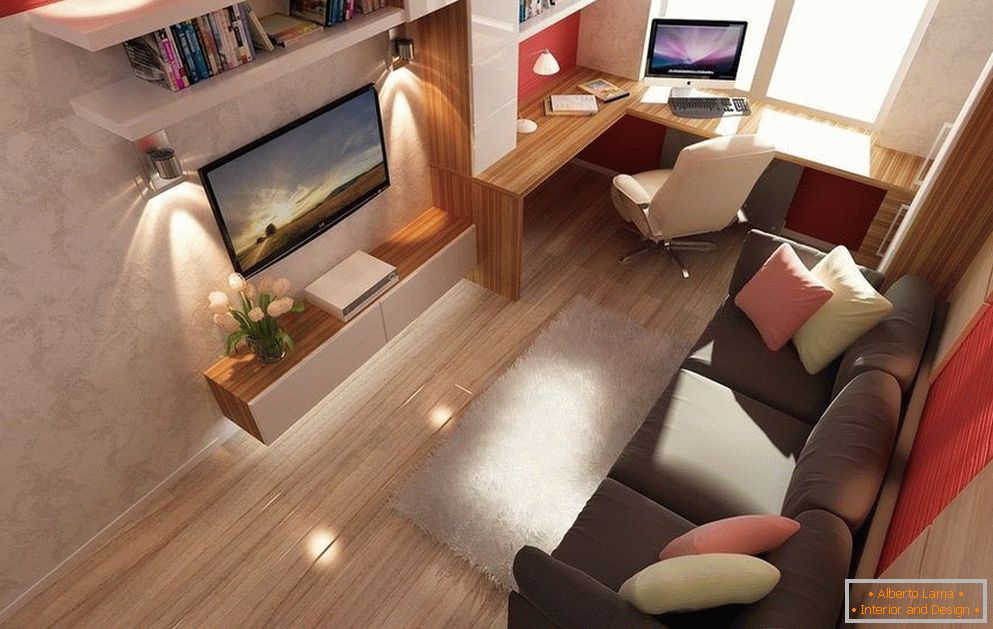 Obývacia izba с кабинетом